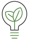 Logo image of light bulb with leaves inside it